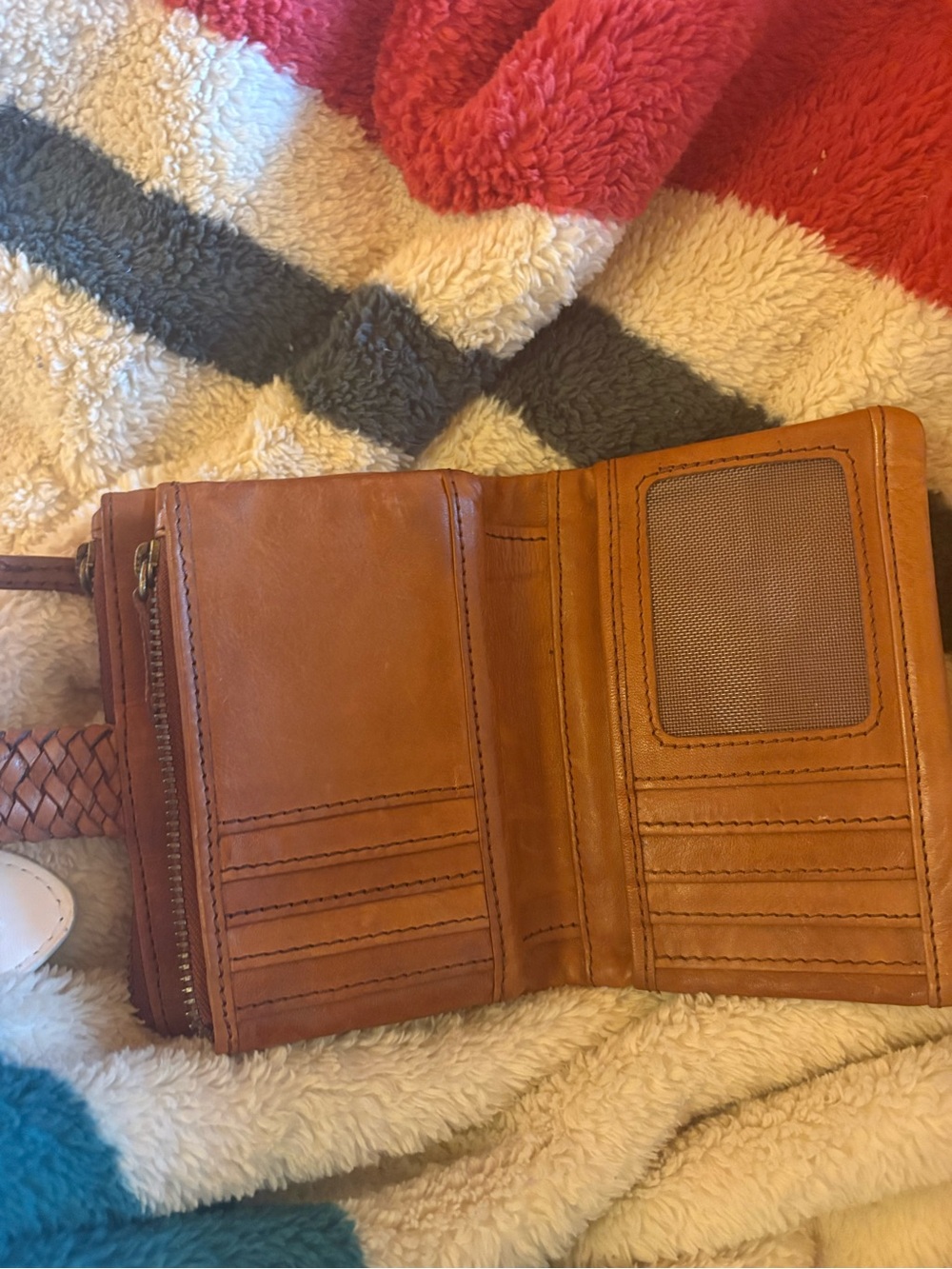 Vintage Woven-Tab Leather Wallet - Brown - Picture 4 of 5